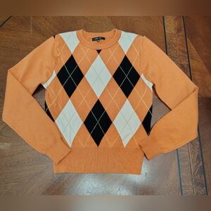 Love Tree Orange and Black Crewneck Sweater